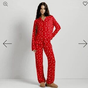 Skims red Deer Vintage print pajama set pj